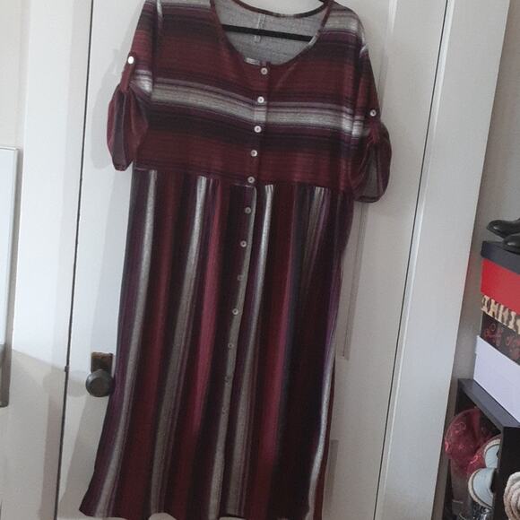 Paolino Soft Striped Boho dress large - Picture 1 of 8
